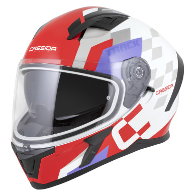 Cassida Orbit Track czerwony fluo – kask integralny ECE 22.06