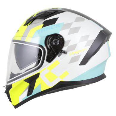 Cassida Orbit Track biały fluo – kask integralny ECE 22.06