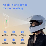MotoEye E6+ Motorrad HUD für Helm, MESH Intercom, CarPlay, Android Auto, 1080p Kamera