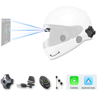 Motoeye interkom motocyklowy E6+ wyświetlacz HUD AR Sony microOLED MESH kamera tył