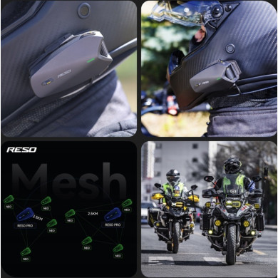 ResoPRO DuoSync Motorrad-Intercom 2× Mesh ohne Reichweitenbegrenzung MagneticDoc