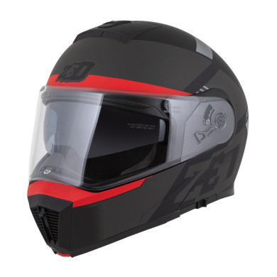 F19 helmet, ZED (black matt/red fluo/grey) 2026