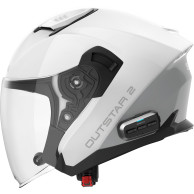 OUTSTAR 2, Smart Open Face, hálós kommunikációs rendszerrel, fényes fehér, ECE 22.06