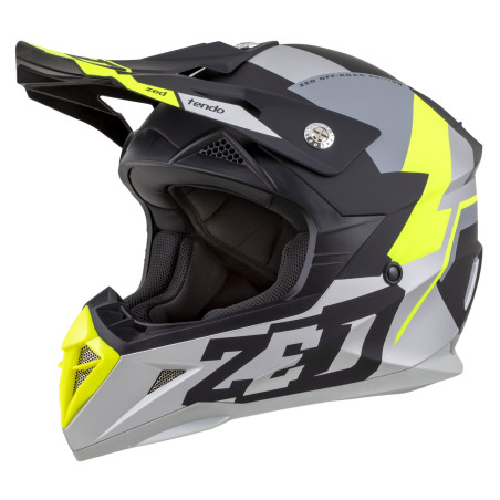 helmet X1.9D TENDO, ZED, kids (black matt/dark grey/light grey/fluorescent yellow) 2026