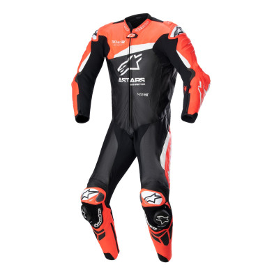 gP PLUS 4 egyrészes öltöny, TECH-AIR kompatibilis, ALPINESTARS (fekete/fluoreszkáló/fehér)