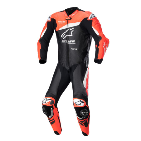 gP PLUS 4 egyrészes öltöny, TECH-AIR kompatibilis, ALPINESTARS (fekete/fluoreszkáló/fehér)