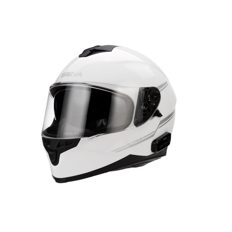 OUTRIDE, Bluetooth sisak, full face, fehér fényes