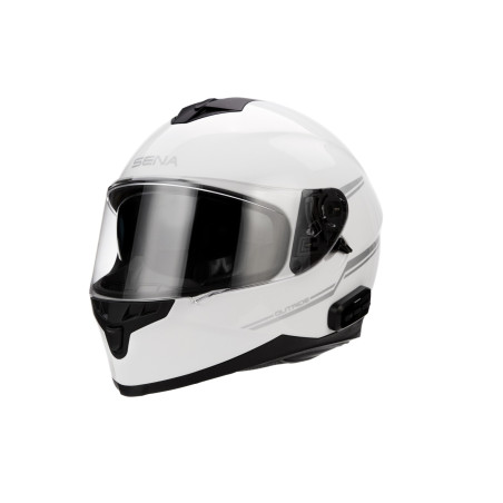 OUTRIDE, Bluetooth helma, celoobličejová, bílá lesklá
