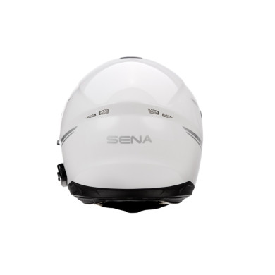 OUTRIDE, Bluetooth-Helm, Vollgesicht, weiß glänzend