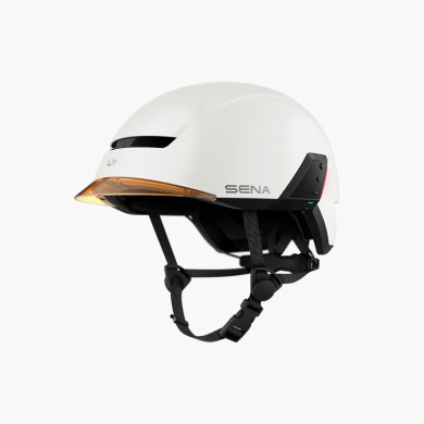 U1, Smart E-Bike Helmet with Communication System, Matt White