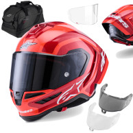 sUPERTECH R10 ARIUS Red sisak, ALPINESTARS (piros/piros/piros/karbon/fehér) 2026