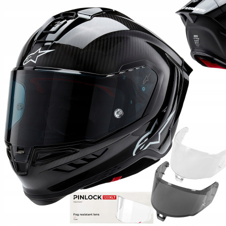 motorcycle helmet SUPERTECH R10 SOLID, ALPINESTARS (gloss carbon/matt carbon) 2026