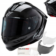 motorcycle helmet SUPERTECH R10 SOLID, ALPINESTARS (gloss carbon/matt carbon) 2026