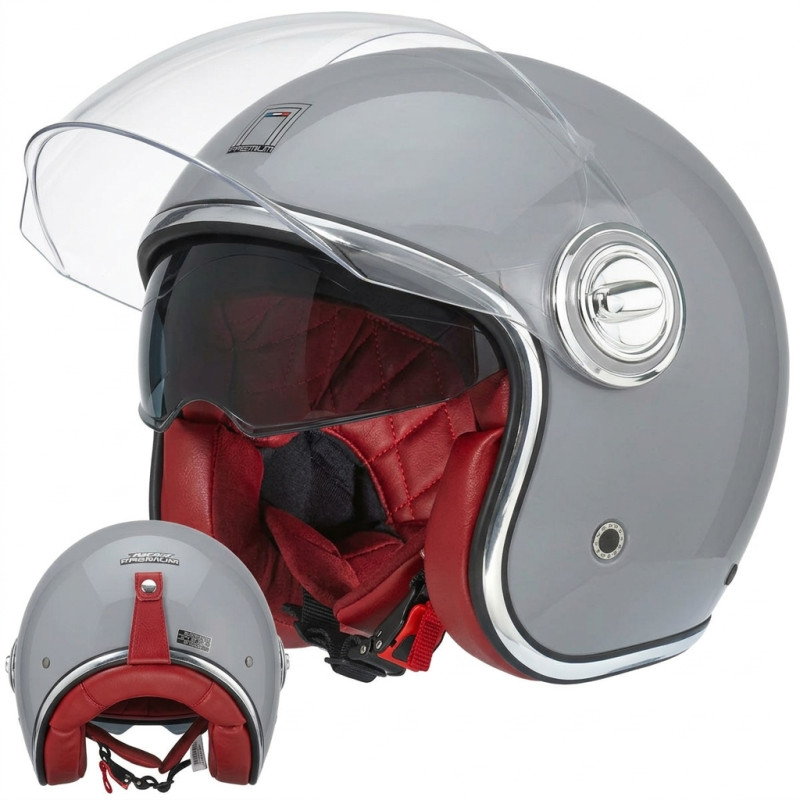 Kask NOX Heritage Nardo Grey ECE 22.06 otevřený skútr Vespa