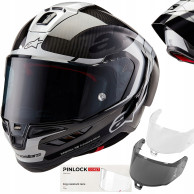 Celoheliová přilba Alpinestars S-R10 Carbon Element (Stříbrná/Černá) – FIM