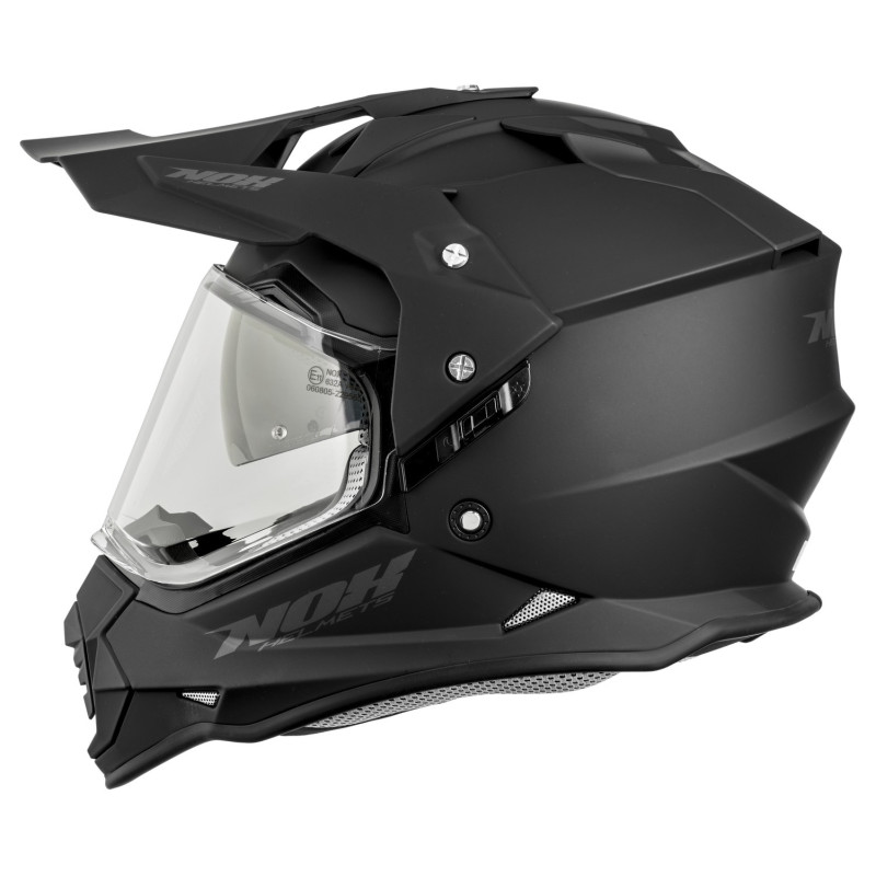 NOX N312 czarny mat – kask enduro ECE 22.06 blenda pod Pinlock