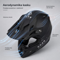 Kask cross HORN H915 ECE 22.06 enduro quad + gogle lekki
