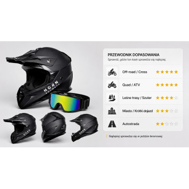 Horn H915 kask cross enduro quad ECE 22.06 gogle w zestawie