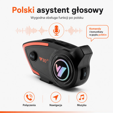HORNV80 Motorrad-Gegensprechanlage – Bluetooth 5.3, IPX6, PL