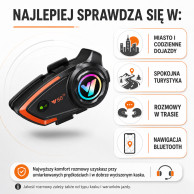 Interkom motocyklowy HORN V80 – Bluetooth 5.3, IPX6, PL