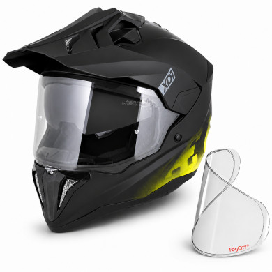 ZED XD1 Cross Enduro Helmet visor + sun visor | black/yellow fluo