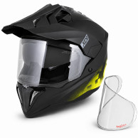 Přilba cross enduro ZED XD1 štít + clona | černá mat/žlutá fluo