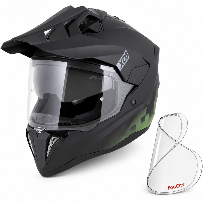 ZED XD1 cross enduro helmet visor + sun visor | matte black/dark green