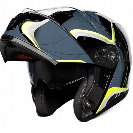Kask motocyklowy szczękowy Horn Multi-Tour ECE 22.06 z blendą, daszkiem i pod interkom