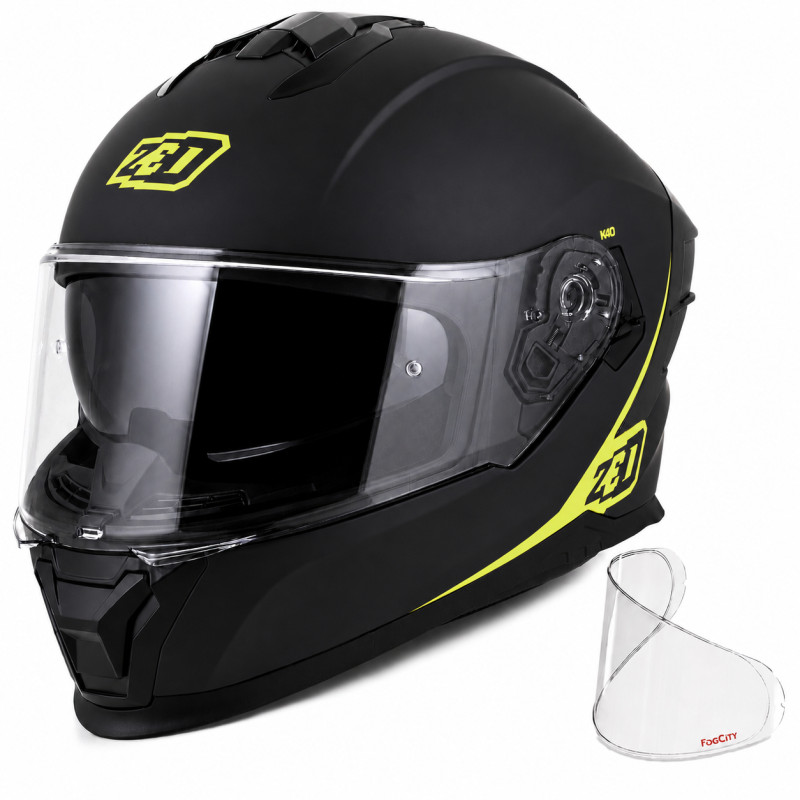 Kask motocyklowy integralny ZED K40 czarno-żółty fluo