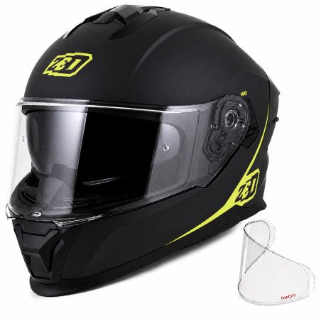 Kask motocyklowy integralny ZED K40 czarno-żółty fluo