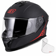 Kask integralny ZED K40 czarno-czerwony z blendą i folią antifog FogCity, ECE 22.06