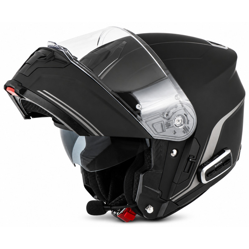 OUTRUSH 2, Smart Flip-Up Helmet with Mesh Communication, Matt Black, ECE 22.06
