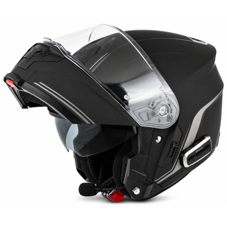 OUTRUSH 2, Smart Flip-Up Helmet with Mesh Communication, Matt Black, ECE 22.06