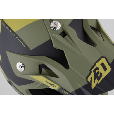 Zestaw: Kask motocyklowy cross ZED X1.9 Tendo ciemnozielony jasnozielony (M) + gogle multikolor