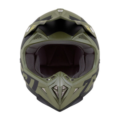 Zestaw: kask motocyklowy cross ZED X1.9 Tendo ciemnozielony jasnozielony (L) + gogle
