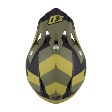 Zestaw: kask motocyklowy cross ZED X1.9 Tendo ciemnozielony jasnozielony (L) + gogle
