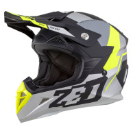 Zestaw: Kask motocyklowy cross ZED X1.9 Tendo czarny mat szary żółty fluo (M) + gogle multikolor