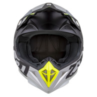 Zestaw: kask motocyklowy cross ZED X1.9 Tendo czarny mat szary żółty fluo (M) + gogle
