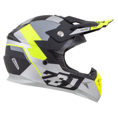 Zestaw: kask motocyklowy cross ZED X1.9 Tendo czarny mat szary żółty fluo (L) + gogle