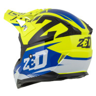 Zestaw: kask motocyklowy cross ZED X1.9 Targa żółty fluo niebieski czarno-biały (S) + gogle
