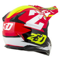Zestaw: kask motocyklowy cross ZED X1.9 Targa czerwony żółty fluo czarny biały (XS) + gogle