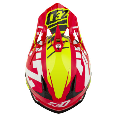 Zestaw: kask motocyklowy cross ZED X1.9 Targa czerwony żółty fluo czarny biały (XS) + gogle