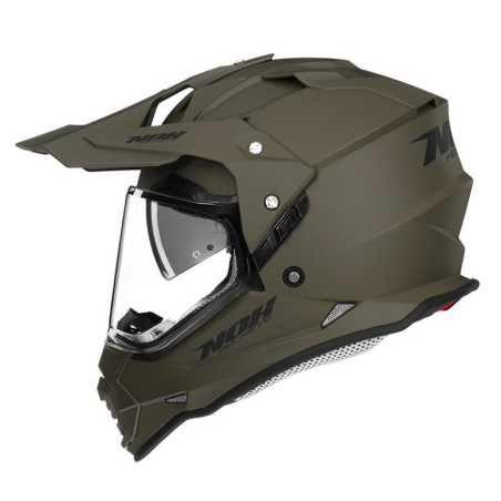 NOX N312 khaki mat – enduro přilba ECE 22 06 s výměnným štítkem pro pinlock