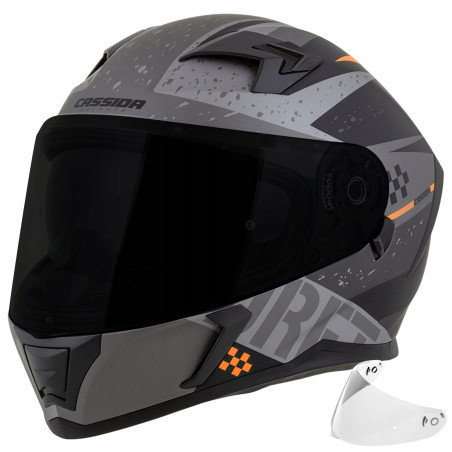 CASSIDA Integral 3.0 DRFT (MATT GRAU/SCHWARZ/ORANGE) + SCHWARZE SCHEIBE IM SET