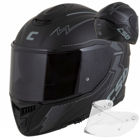 Kask Cassida GT 2.1 Flash ECE 22.06 – čierne sklo, pinlock systém