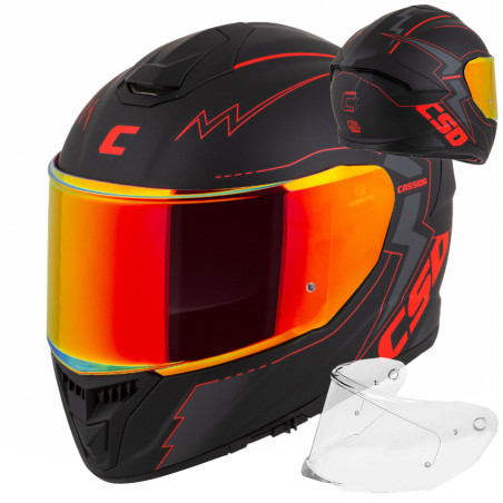 Cassida GT 2.1 Flash ECE 22.06 Helm - roter Spiegel, Pinlock bereit