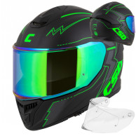Cassida GT 2.1 Flash zielony fluo – kask ECE 22.06 2 szyby