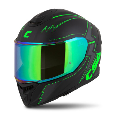 Cassida GT 2.1 Flash in fluorescent green - ECE 22.06 helmet with 2 visors