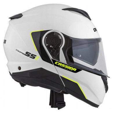 CASSIDA Klapphelm Compress 2.0 Refraction (WEISS/SCHWARZ/GELB FLUO)