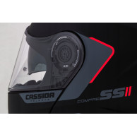 CASSIDA Klapphelm Compress 2.0 Refraction (SCHWARZ MATT/GRAU/ROT)